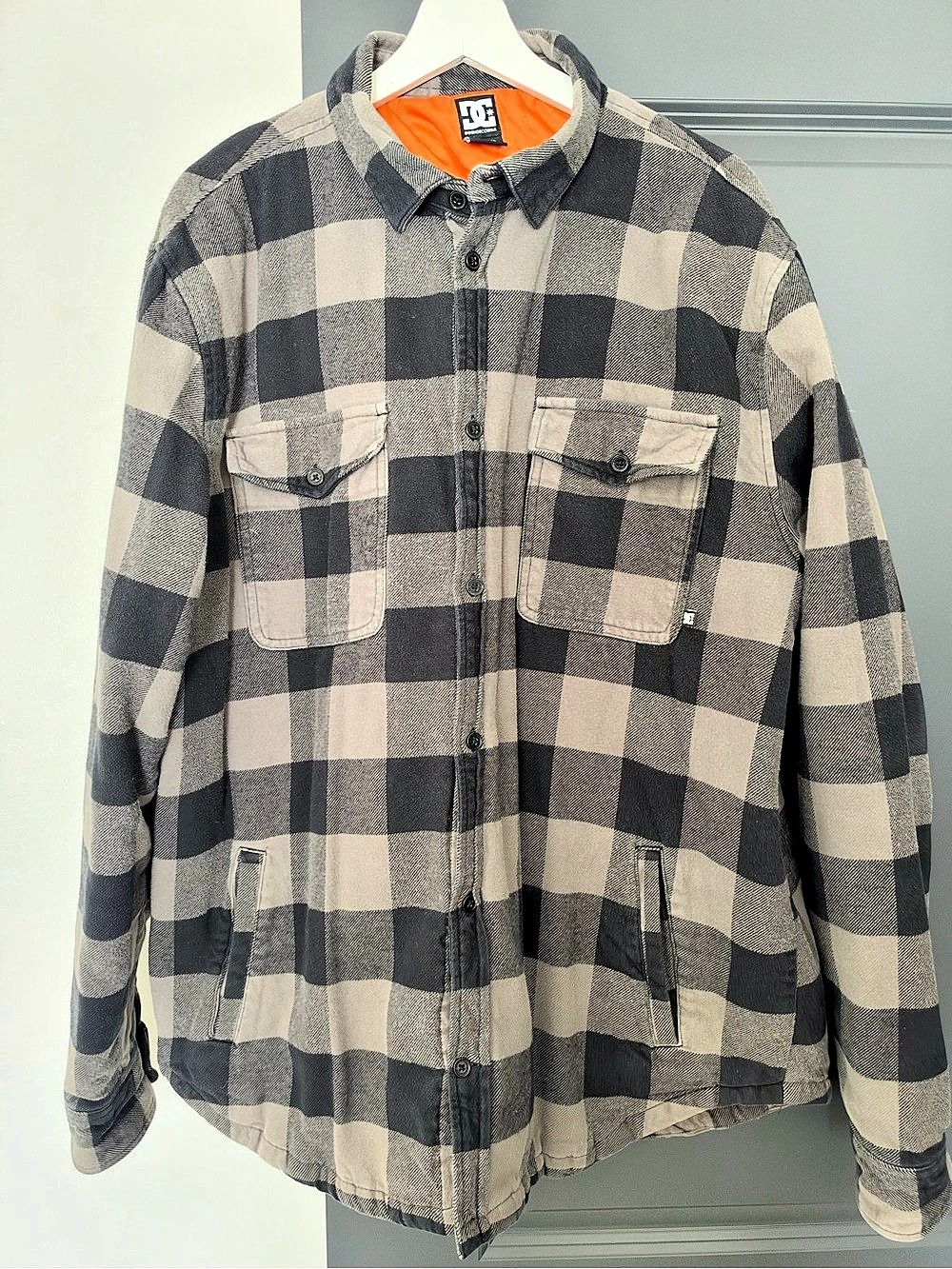 DC Plaid Shirt Jacket Gray & Black Size XL